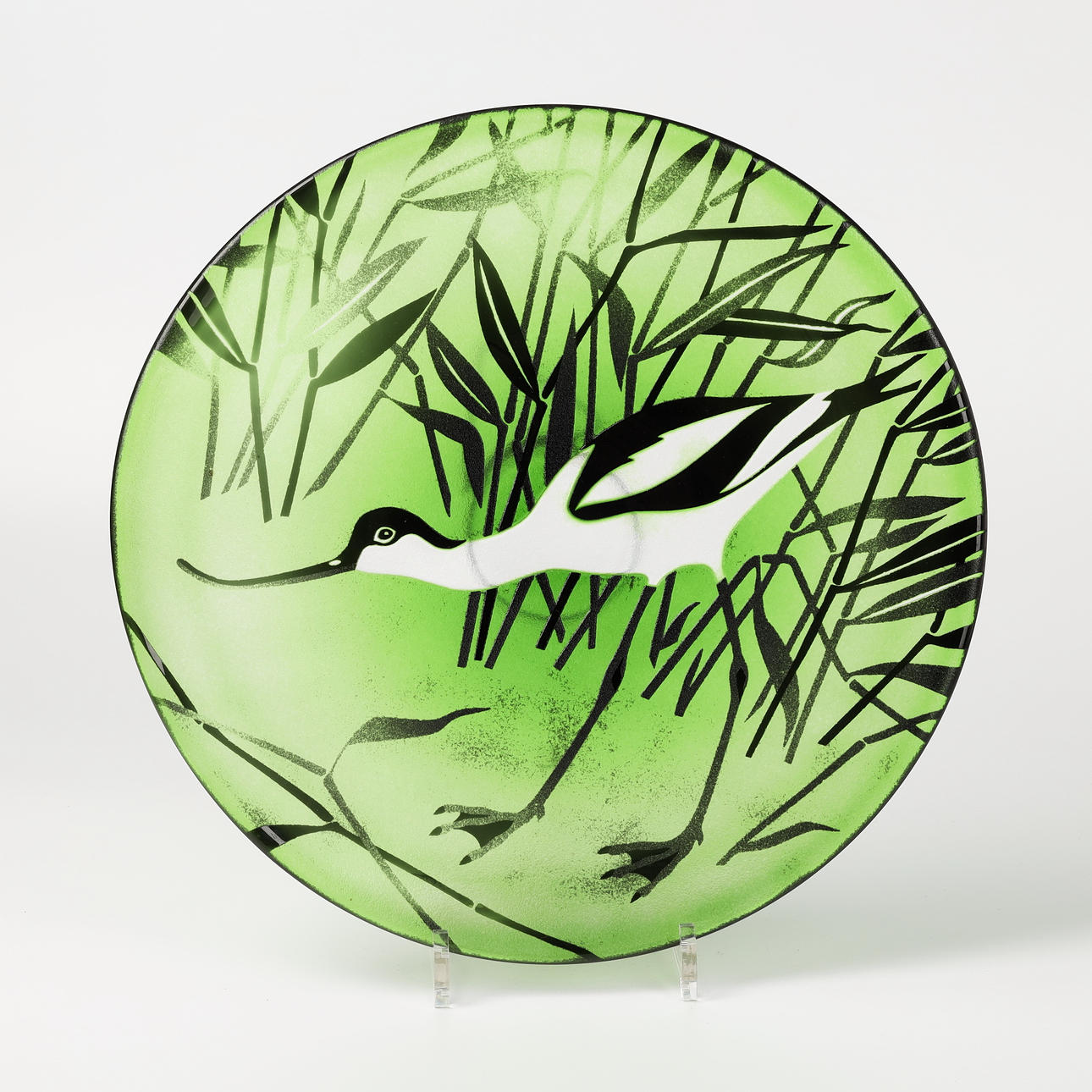 PAUL HOFF. A glass wall plate, Kosta Boda, signed, 1980. Glass