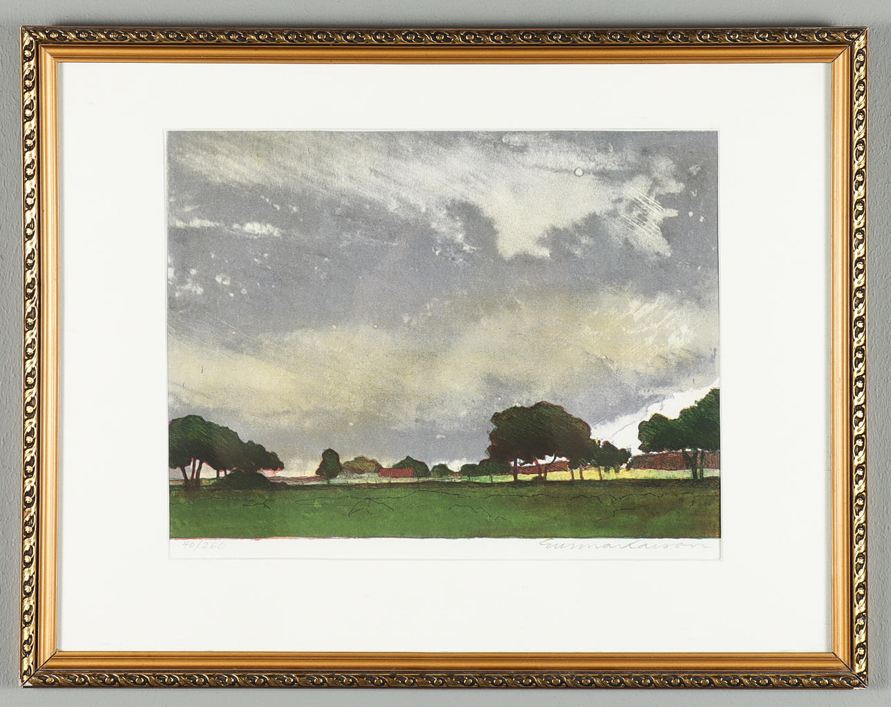 GUNNAR LARSSON. Lithograph, “Landscape”, signed and numbered 40/260.