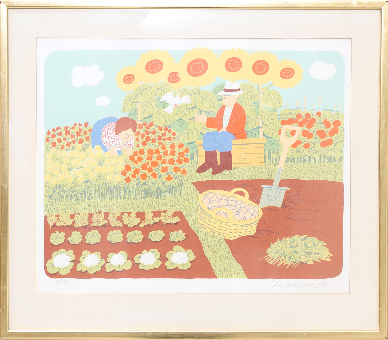 STIG ANDERSSON. In the garden country, lithograph, signed, dated - 87 and numbered 17/350.