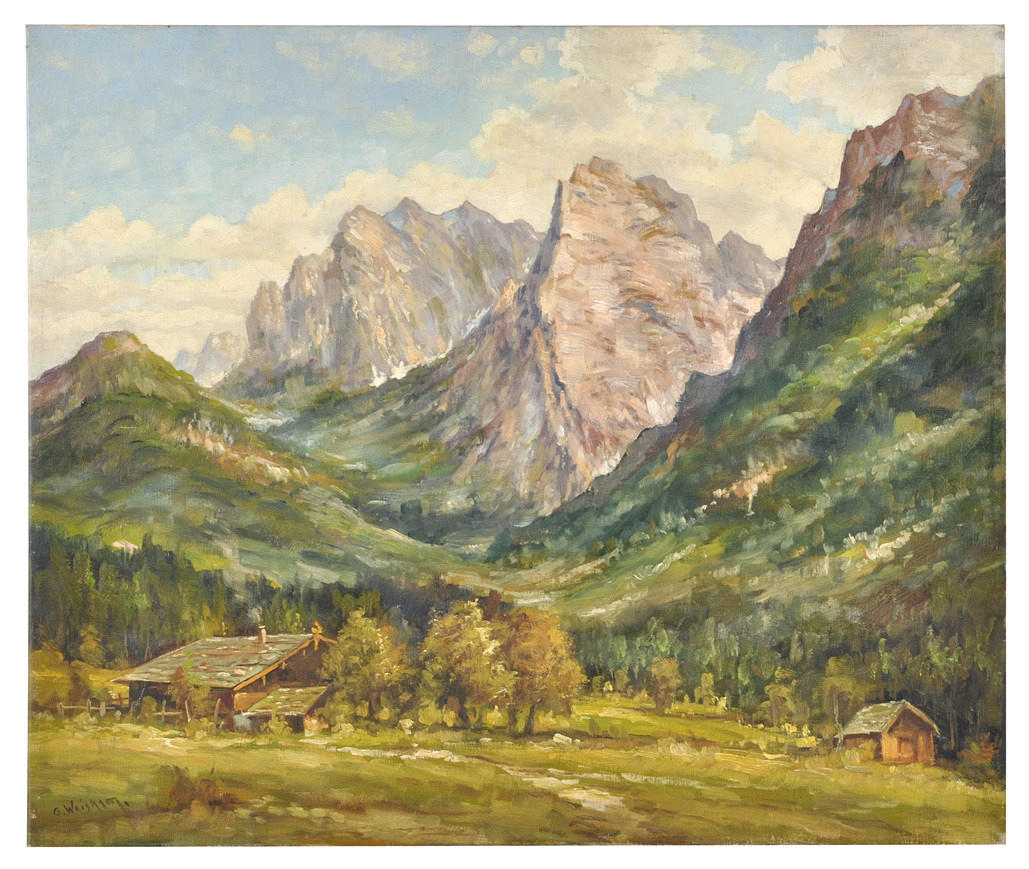 SIGNIERT G. WEISKAM. Hinterkaiserhof i Wilder Kaiser.