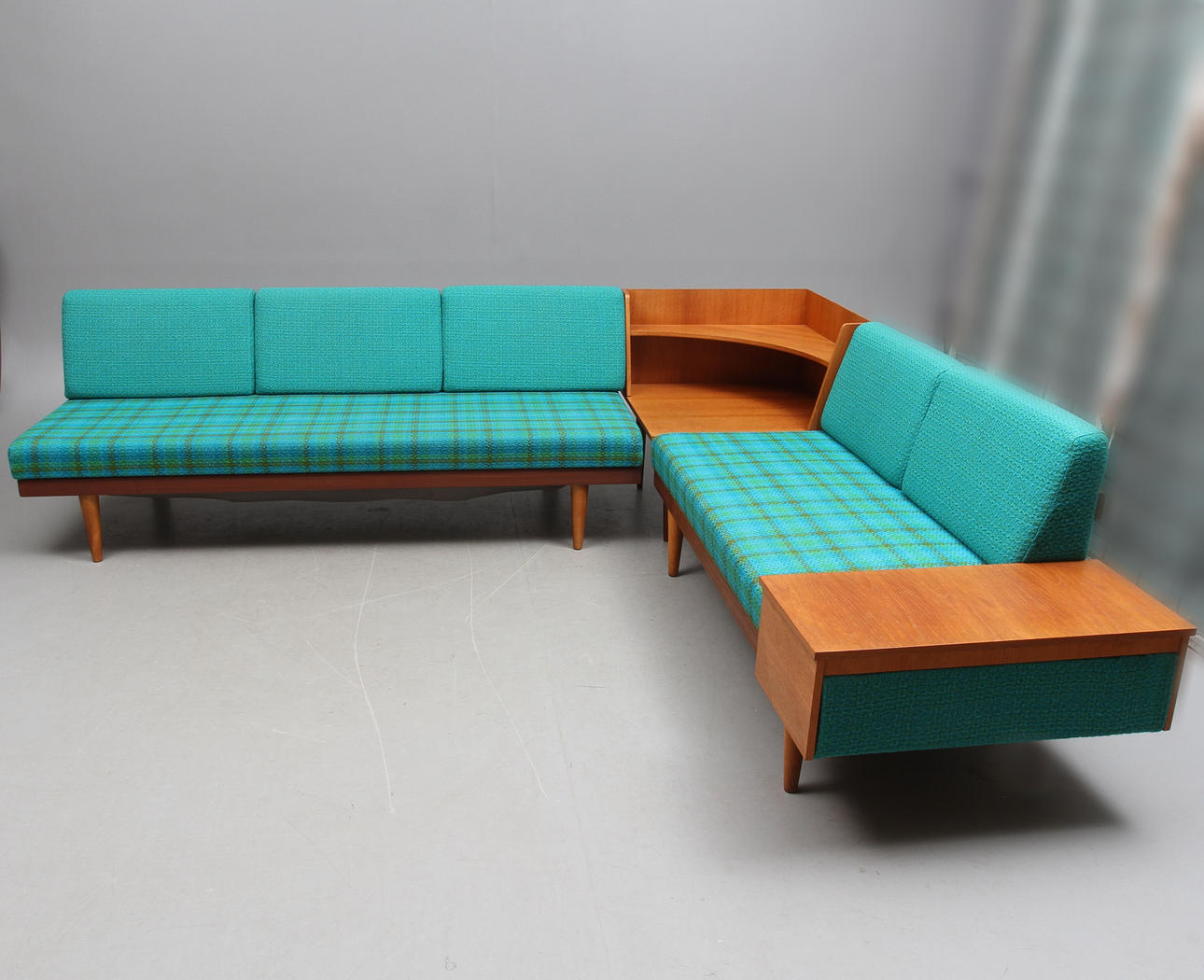 SOFFGRUPP, 3 delar, Ekornes svanesoffa, 1960-tal.