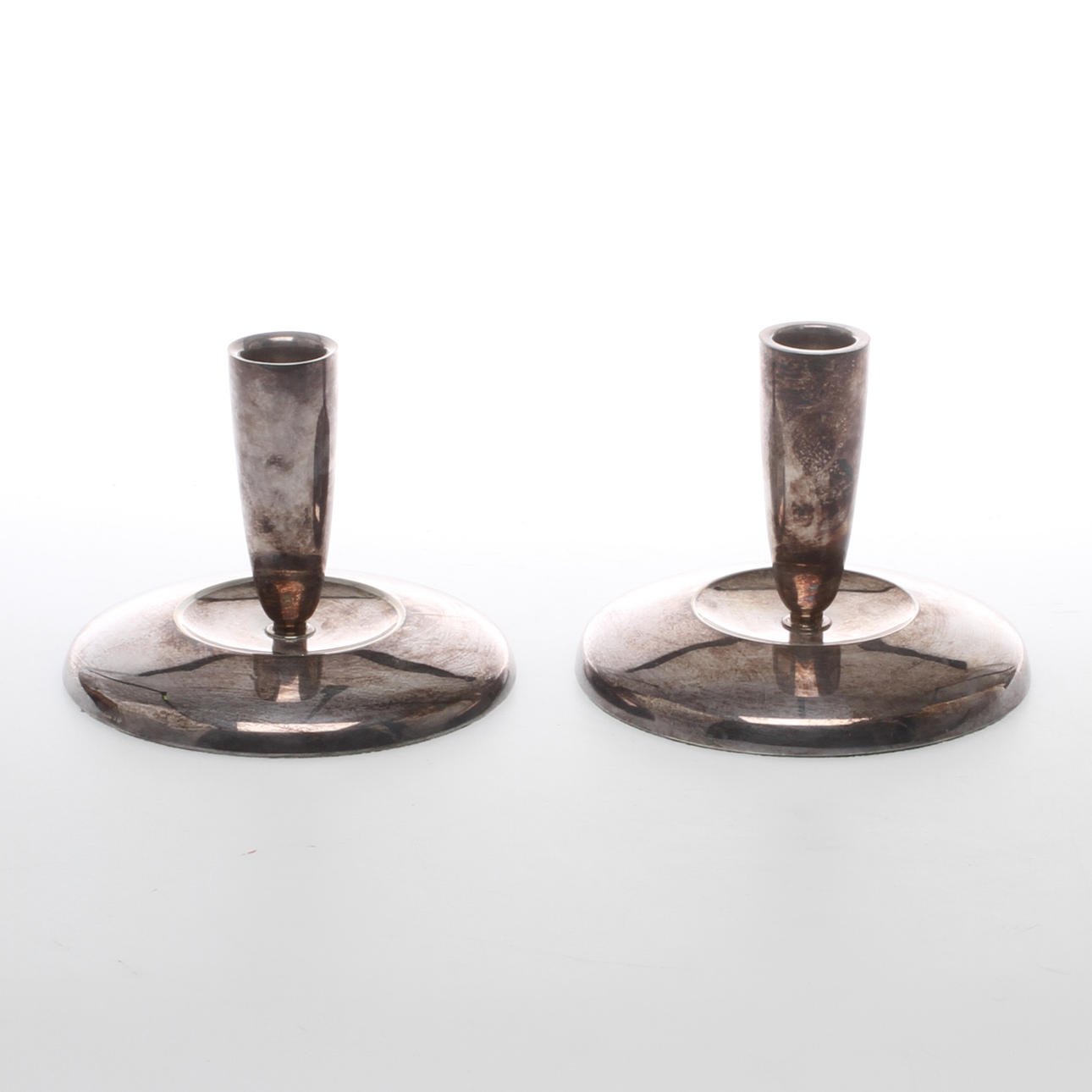 LJUSSTAKAR, ett par, silver, Ottar Hval, Norge.