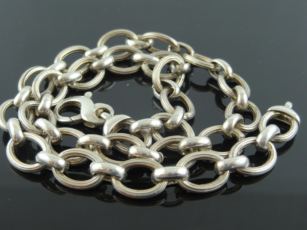 KEDJELÄNK SILVER HALSRINGNING.