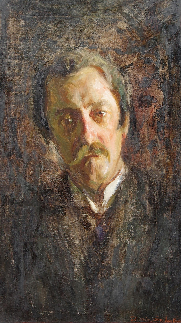 SVEN WALBERG. Mansporträtt, olja på duk, signerad.