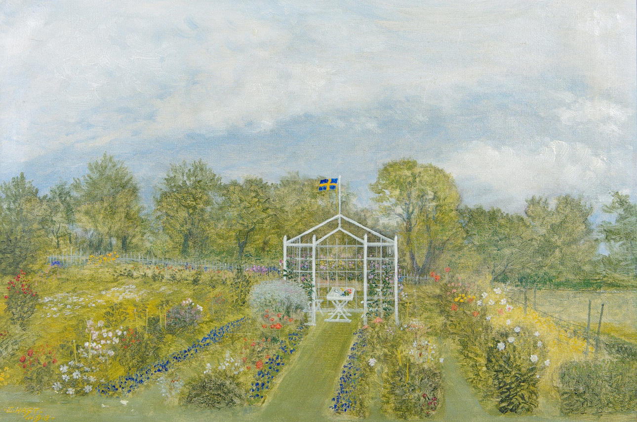 ERIK HAST. Motiv från Sofiero, olja på duk, signerad E. Hast 1929.