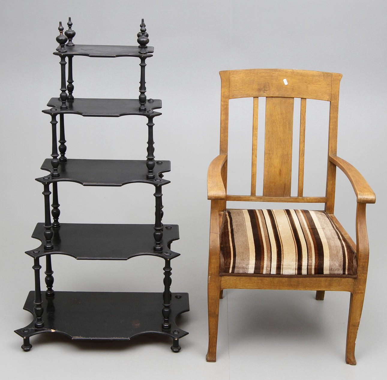 KARMSTOL SAMT ATTINIENHYLLA, 1800/1900 tal.