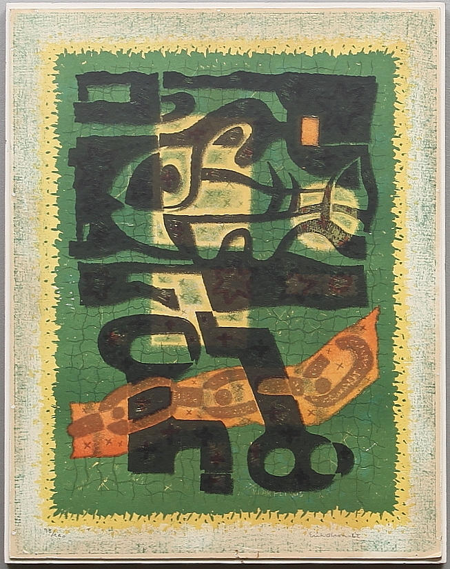 ERIK OLSON. färglitografi, signerad och daterad 1962.