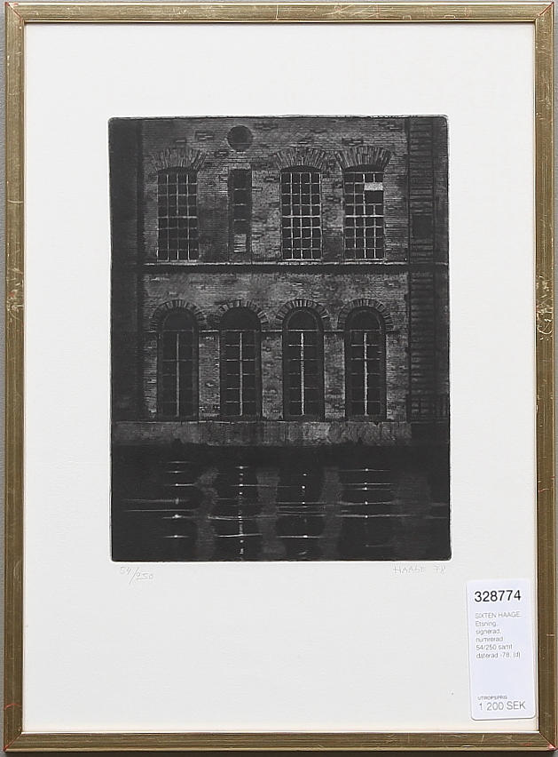 SIXTEN HAAGE. Etsning, signerad, numrerad 54/250 samt daterad -78.