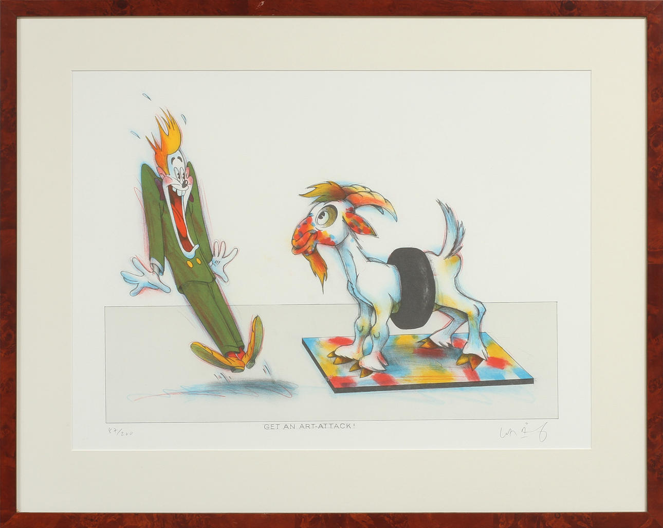 LASSE ÅBERG. "Get an art-attack", litografi, signerad och numrerad 87/200.