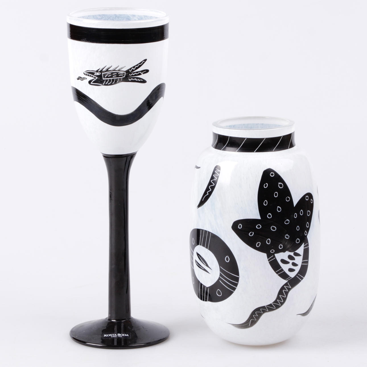 POKALGLAS, samt vas, Ulrica Hydman Vallien, Kosta Boda.