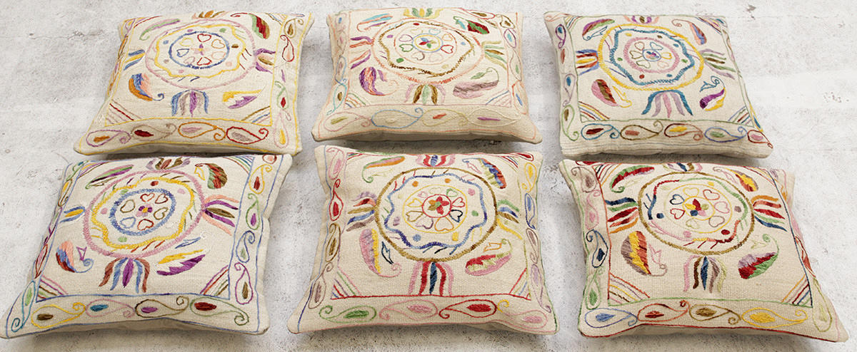 KUDDFODRAL, 6 st. Kelim, ca. 50 x 50 cm.