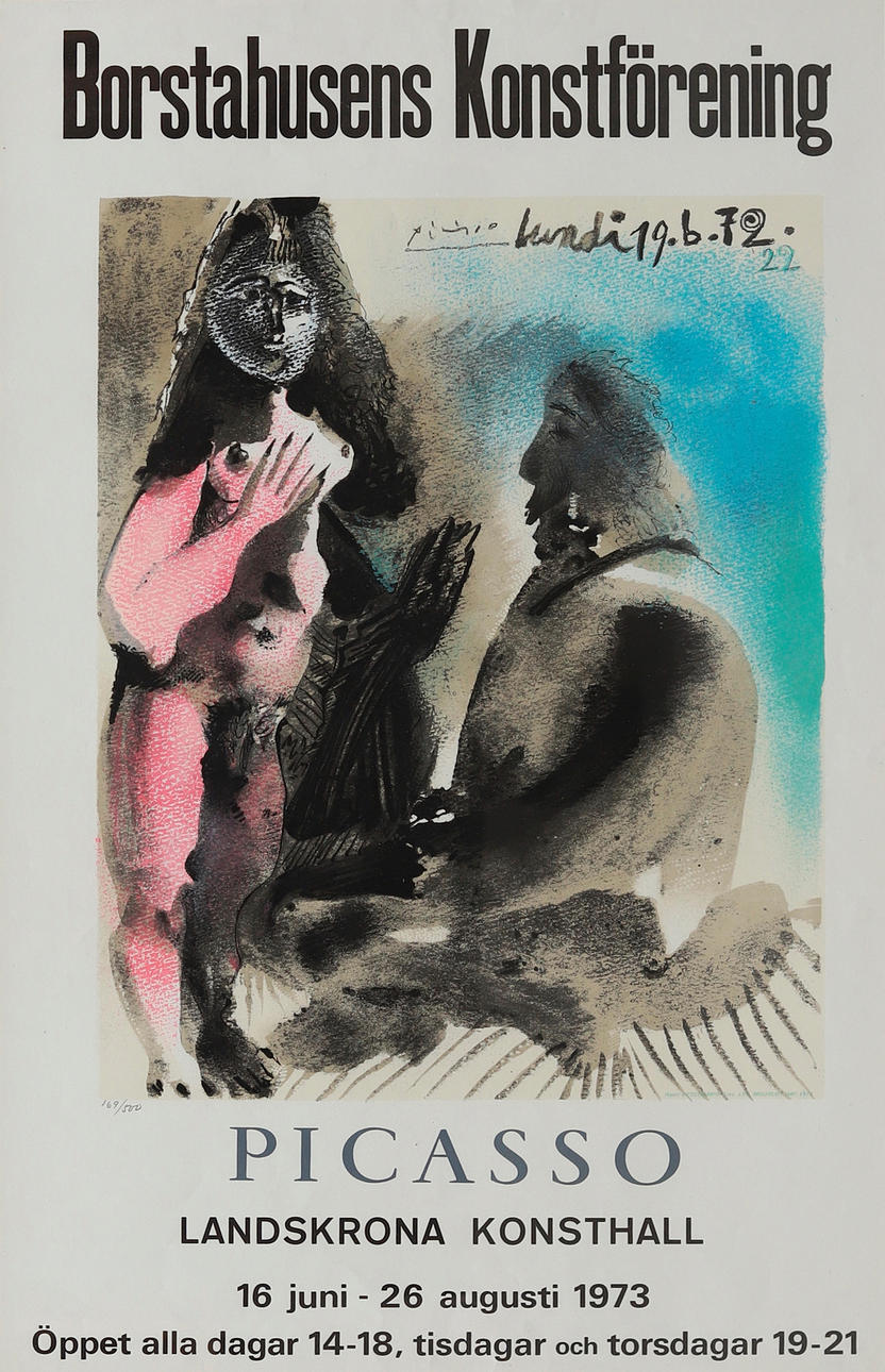 PABLO PICASSO. EFTER. Utställningsaffisch, litografi, numrerad.