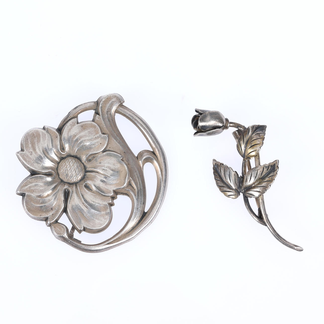 BROCHES, 2 piezas, plateados.