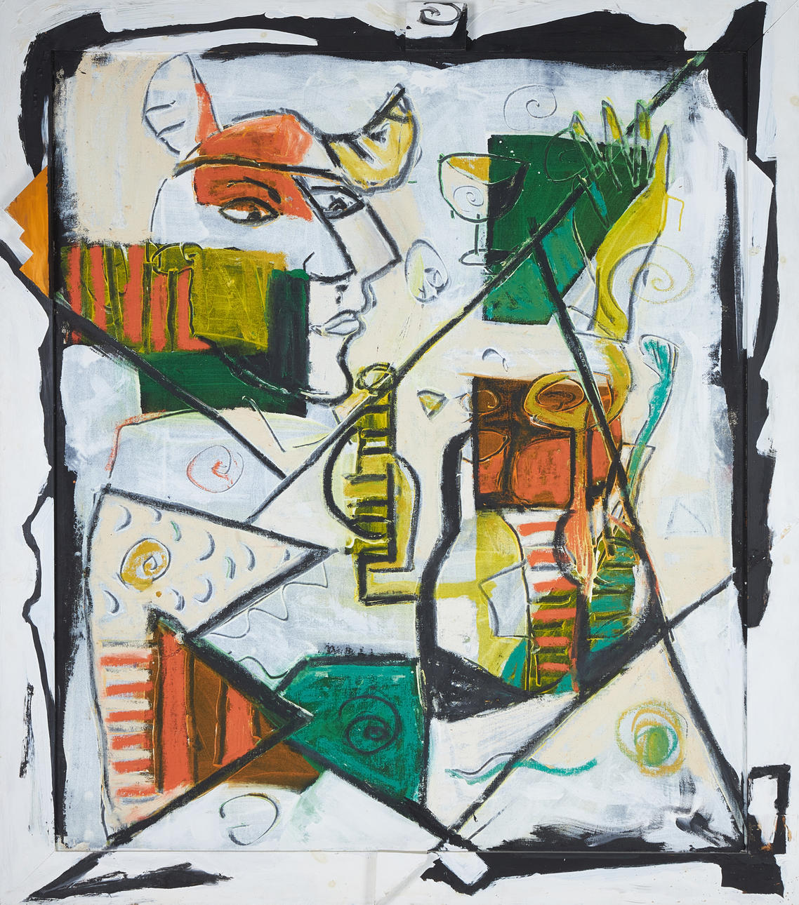 PETER ÅSTRÖM. Composition, mixed media painted on canvas and wood, signed and dated verso.