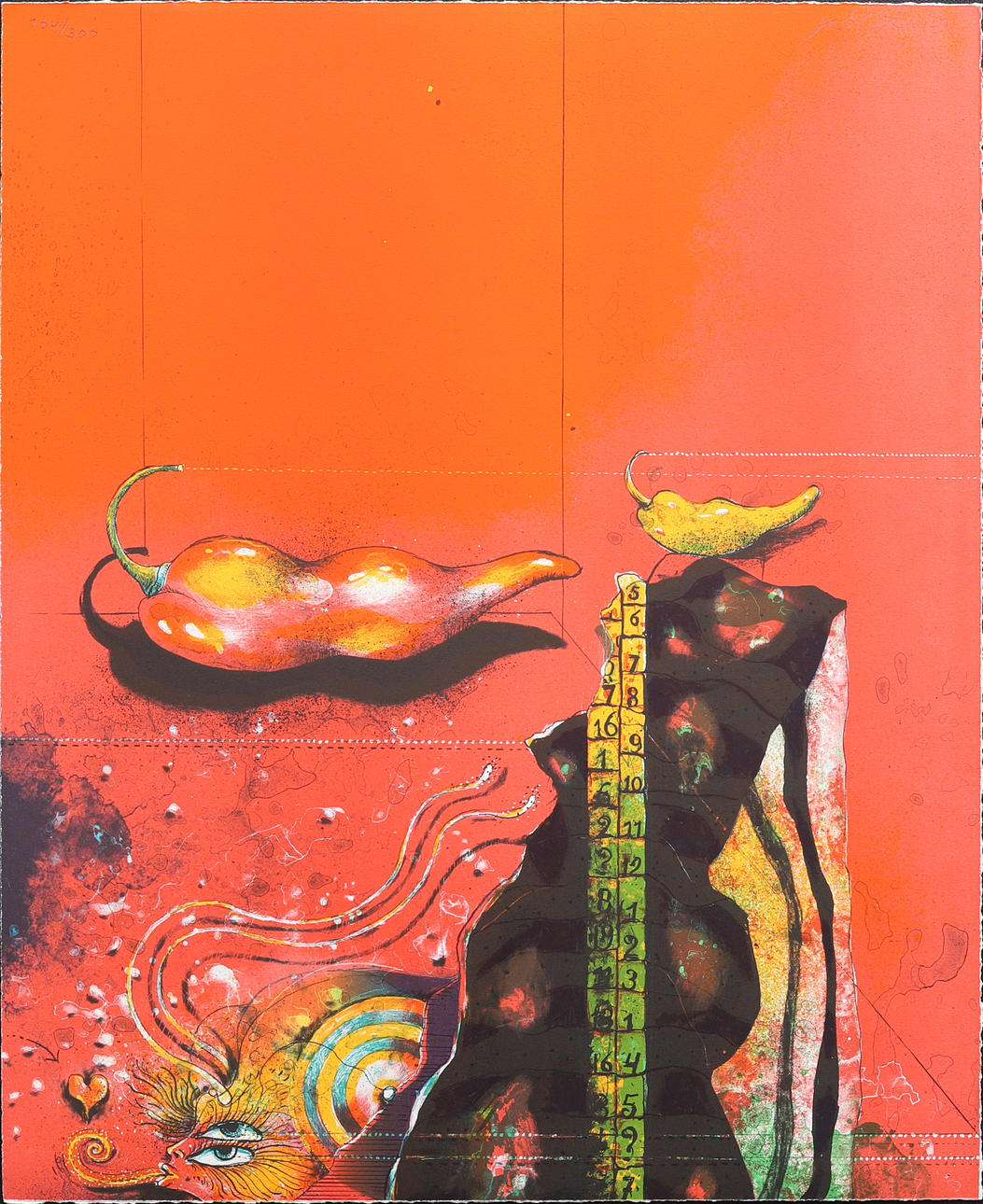 ARDY STRÜWER. Peppers, lithograph, 164/300, signed.