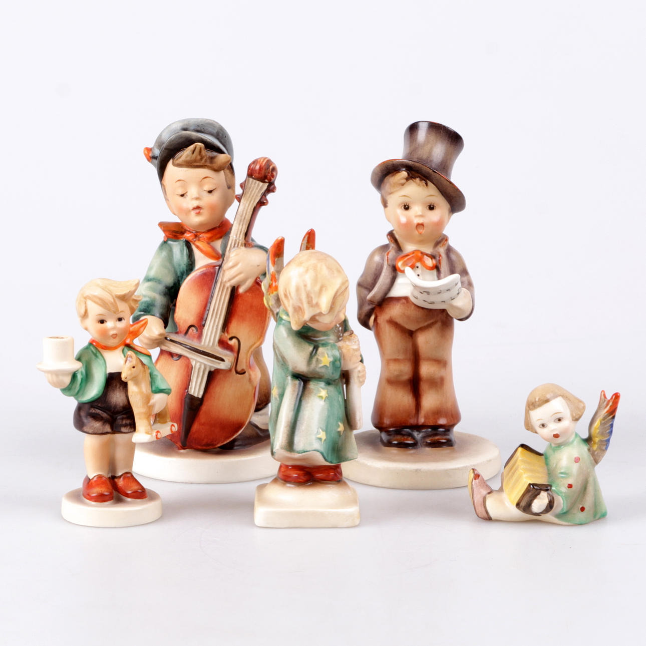 FIGURINER, porslin, 5 st. Hummel samt Goebel.