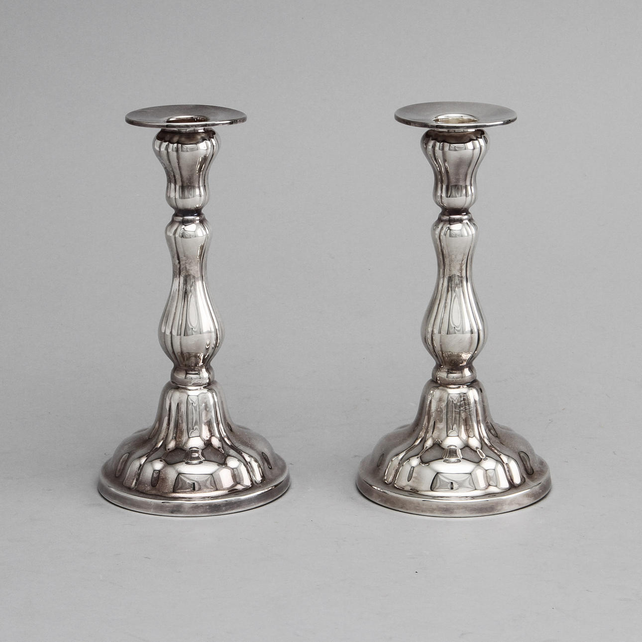 LJUSSTAKAR, 1 par, silver, 1989.