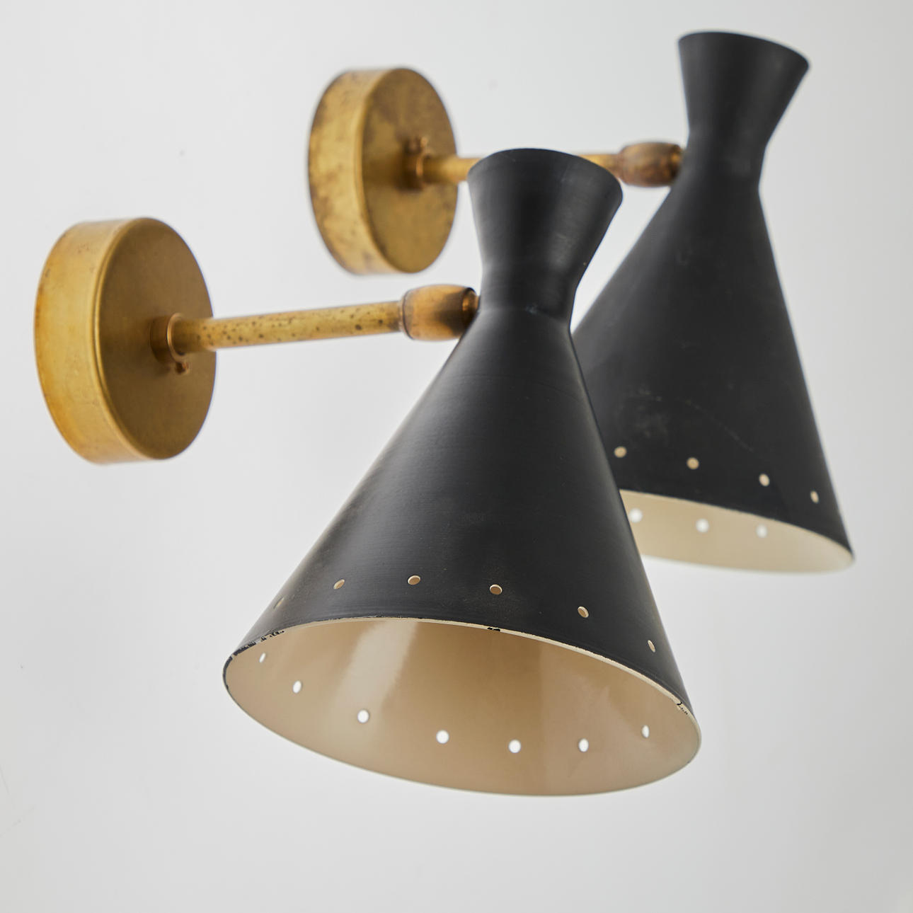 to væglamper, messing, Italien (2).