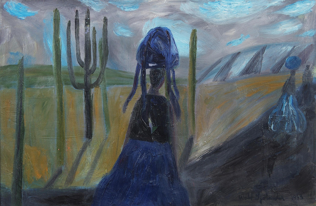 WALDEMAR SJÖLANDER. Bärande kvinnor, olja på duk, signerad Wald. Själander.