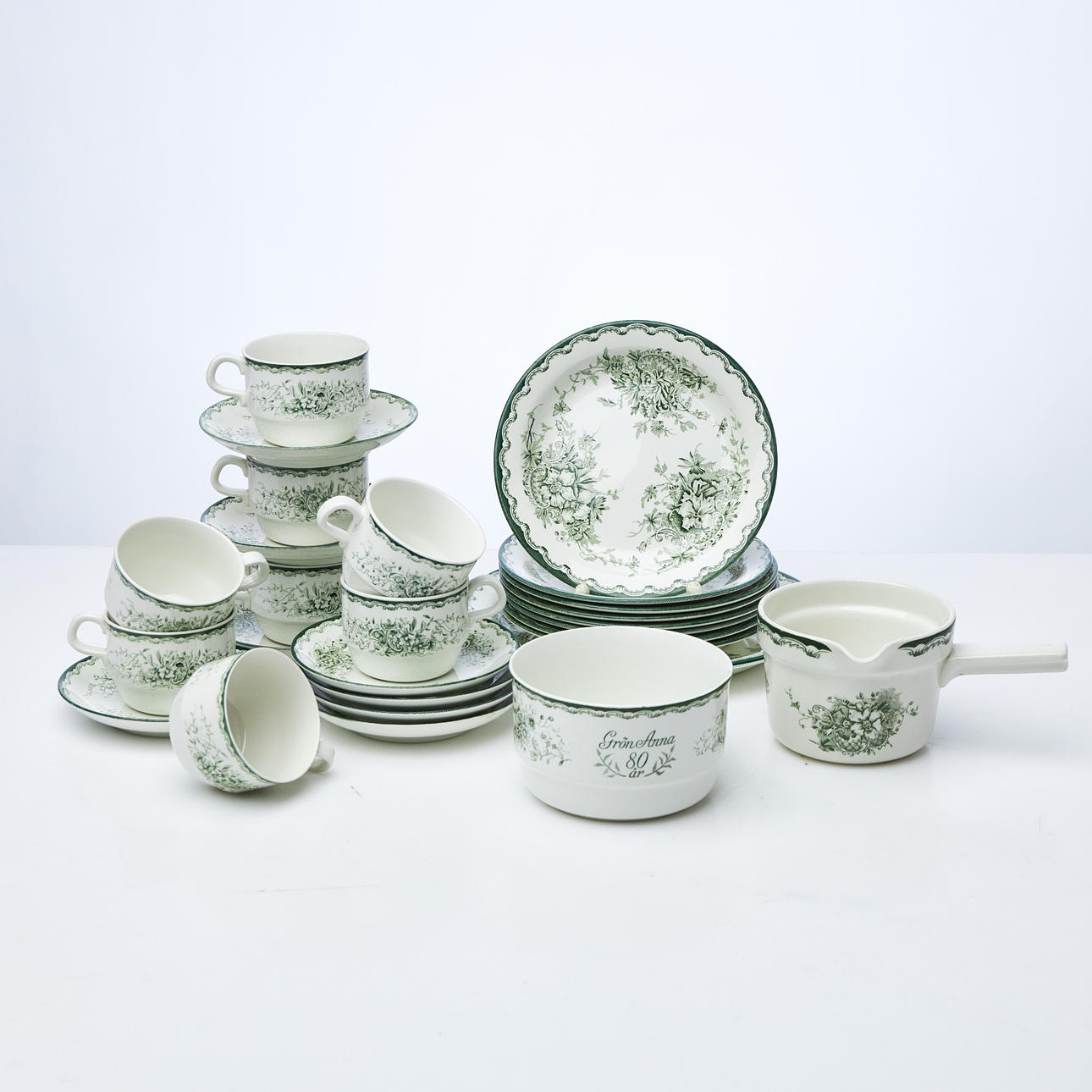 SETS, 22 kpl, ”Gröna Anna, Rörstrand.