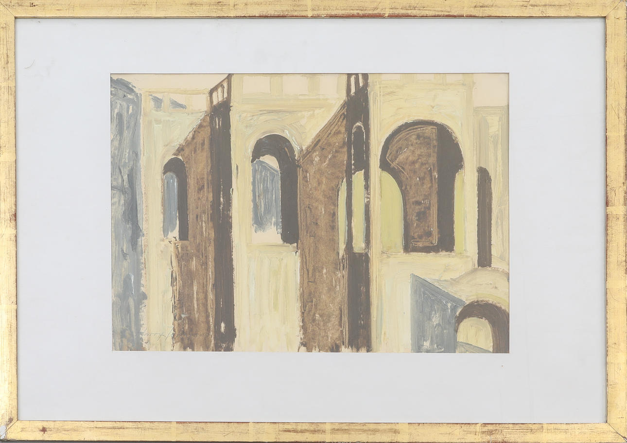 HARRY JOHANSSON. Mixed media, signed.