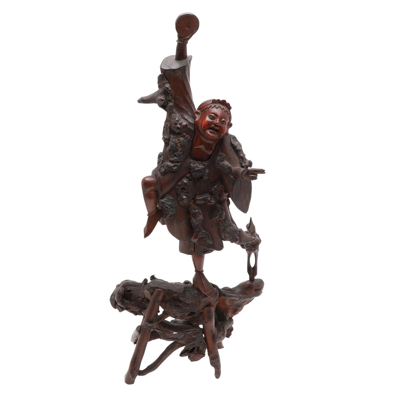 CHINESE ROOT CARVED FIGURE - LIU HAI.
