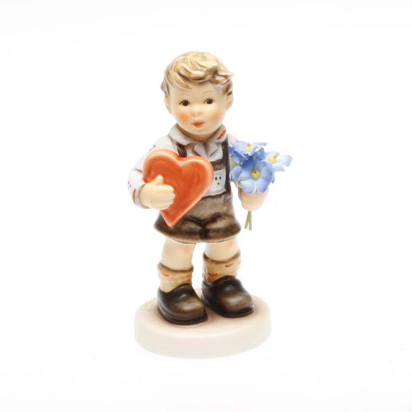 FIGURIN, Pojke med blommor, Tyskland, M J Hummel, Goebel.