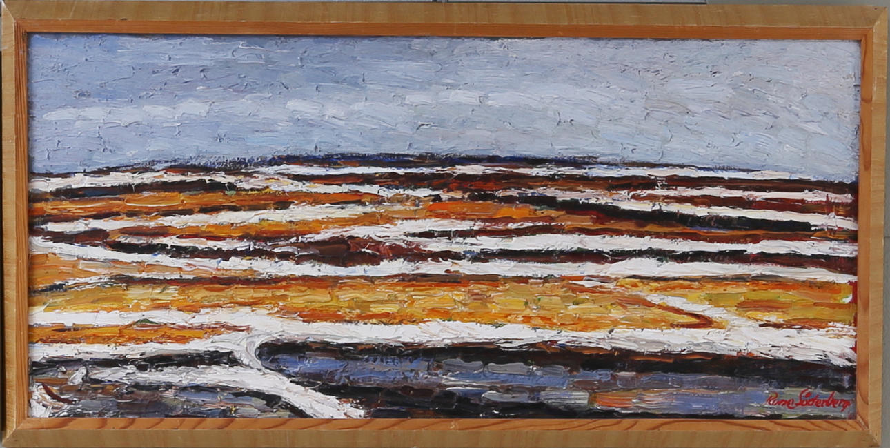 RUNE SÖDERBERG. Landskapsmotiv, olja på pannå, signerad.