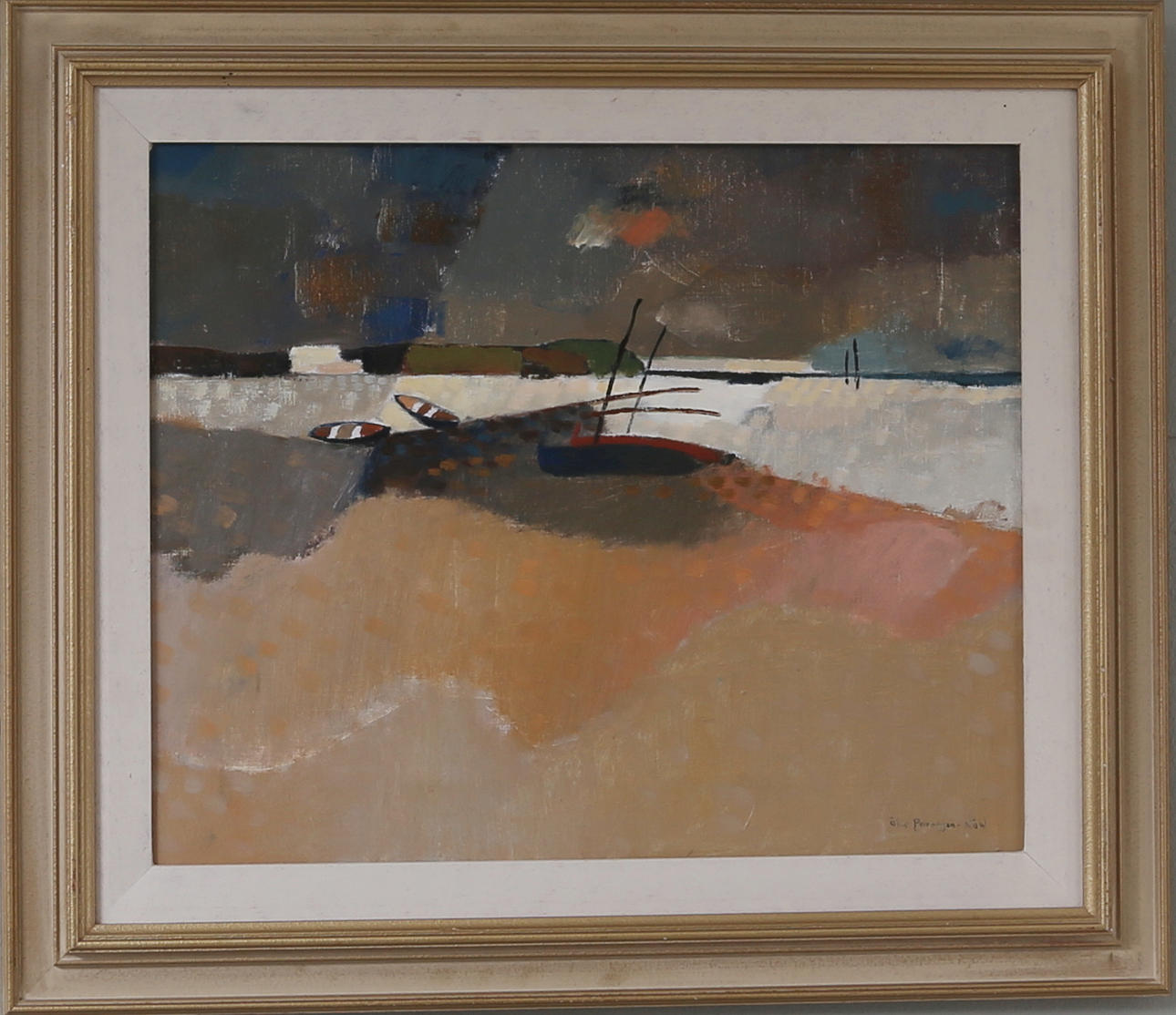 ÅKE PETTERSSON NÅW. Strandmotiv, olja på duk, signerad.