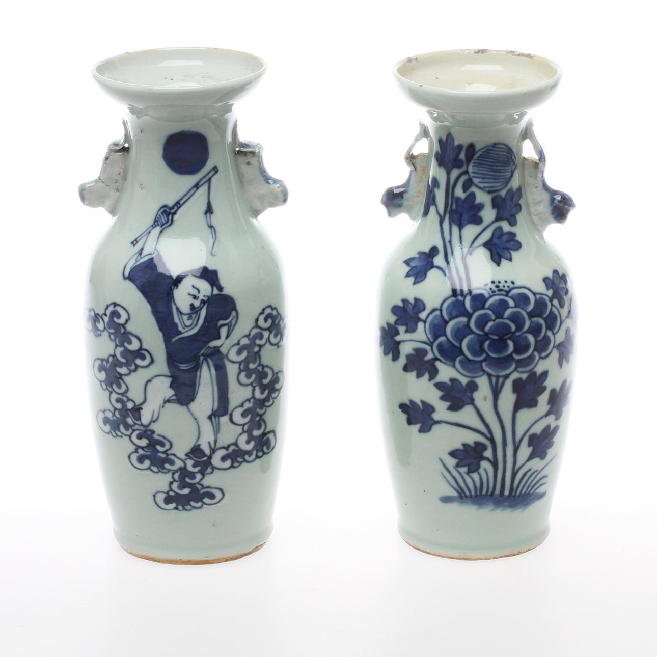 VASER, 2 st, porslin, 1800-tal.