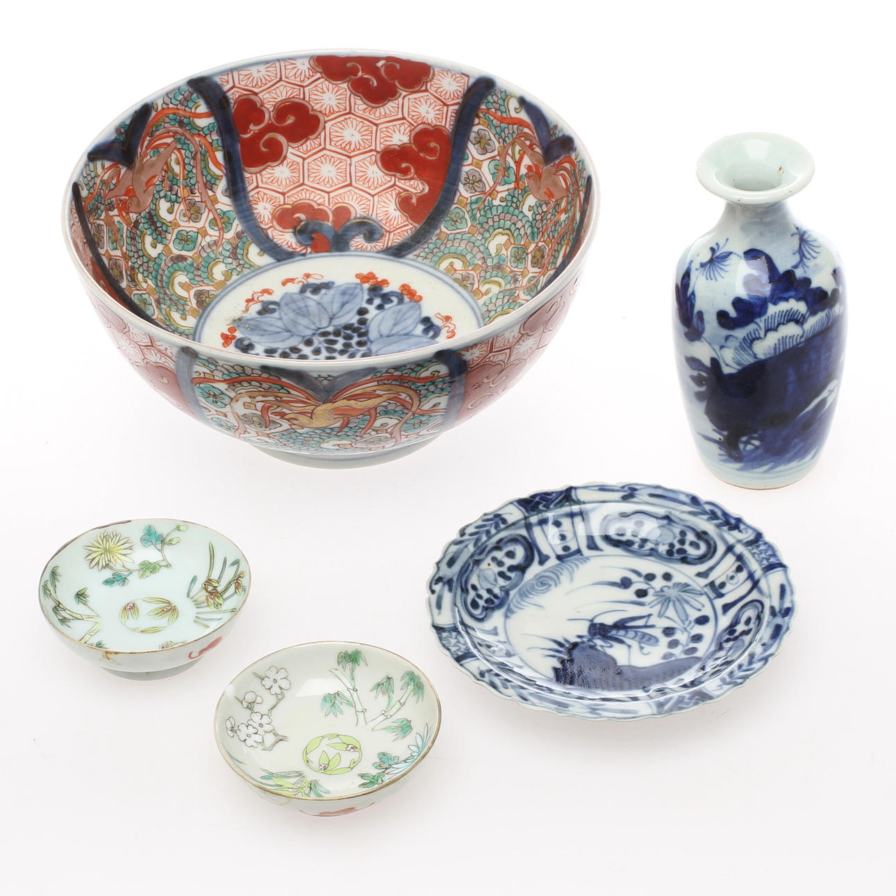 PARTI PORSLIN, 5 delar, orientaliskt.