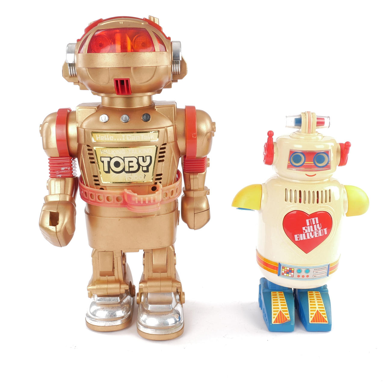 ROBOTS, 3 pcs, plastic, clockwork, etc. Horikawa Toys, Japan