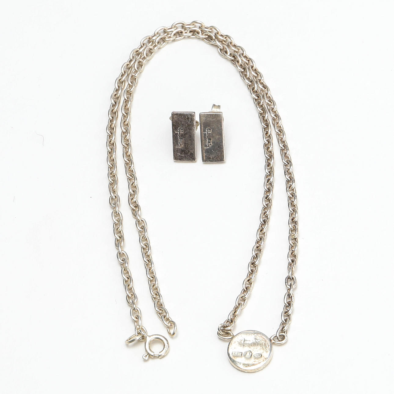 EFVA ATTLING. collar y pendientes, 3 piezas, EVA, plata.