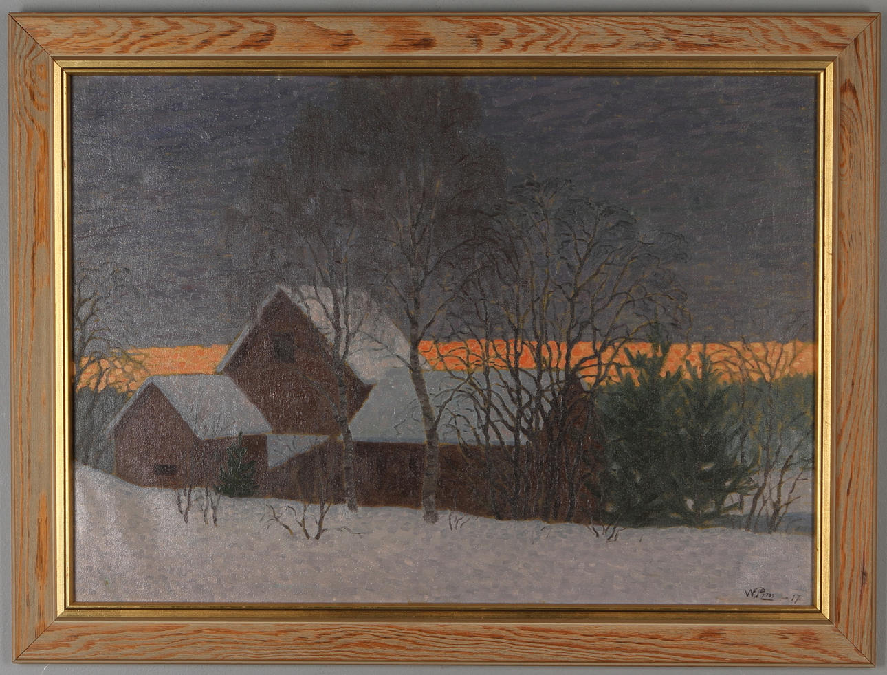 WEIKKO PURO. Skymningslandskap, olja på duk, signerad.