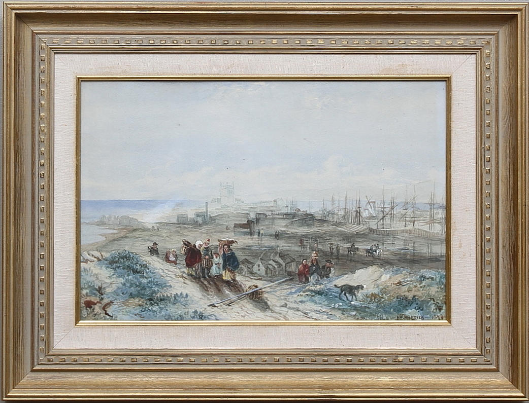 OIDENTIFIERAD KONSTNÄR. Akvarell, 1800-tal, signerad FW Meyrick och otydligt daterad.