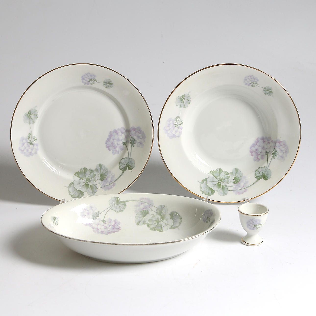 SERVISDELAR, 29 delar, porslin, Pelargon, ALP Lidköping, 1900-talets första hälft.