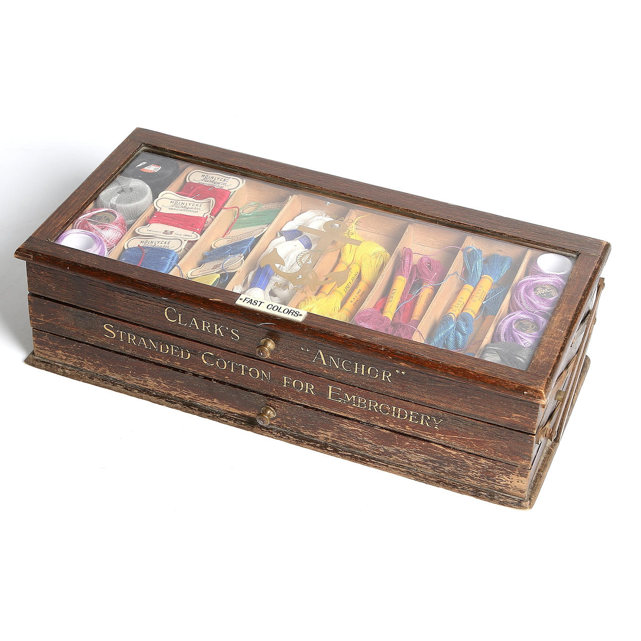 SCHATULL, för sytråd, "Clak's "Anchor" 1900-talets mitt.