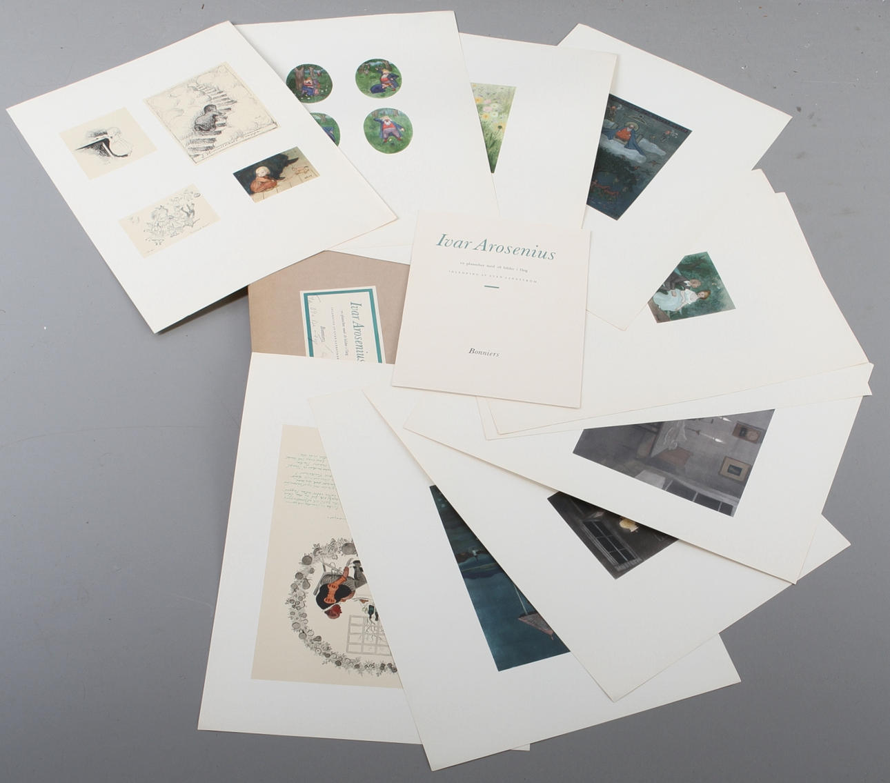 IVAR AROSENIUS. Mapp med 10 planscher, grafiska tryck, Bonniers.