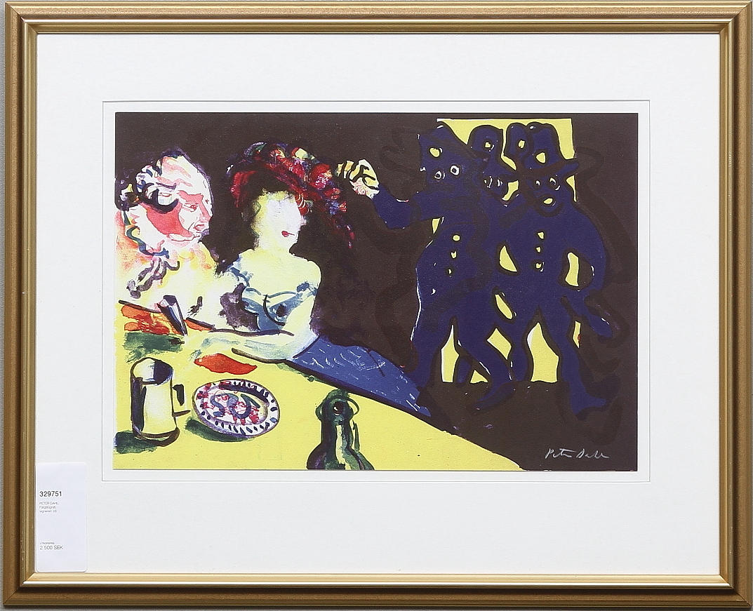 PETER DAHL. Färglitografi, signerad.