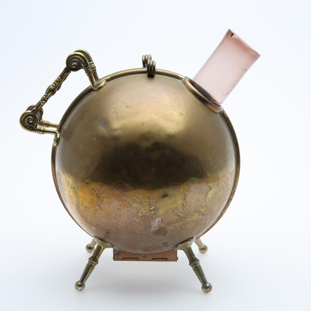 KAFFEPUMPA, mässing, glas, 1900-talets första hälft.