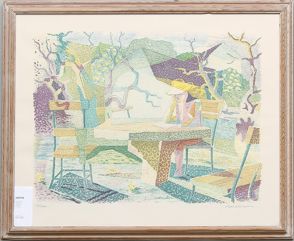 AXEL OLSON. Färglitografi, signerad och numrerad 62/260.