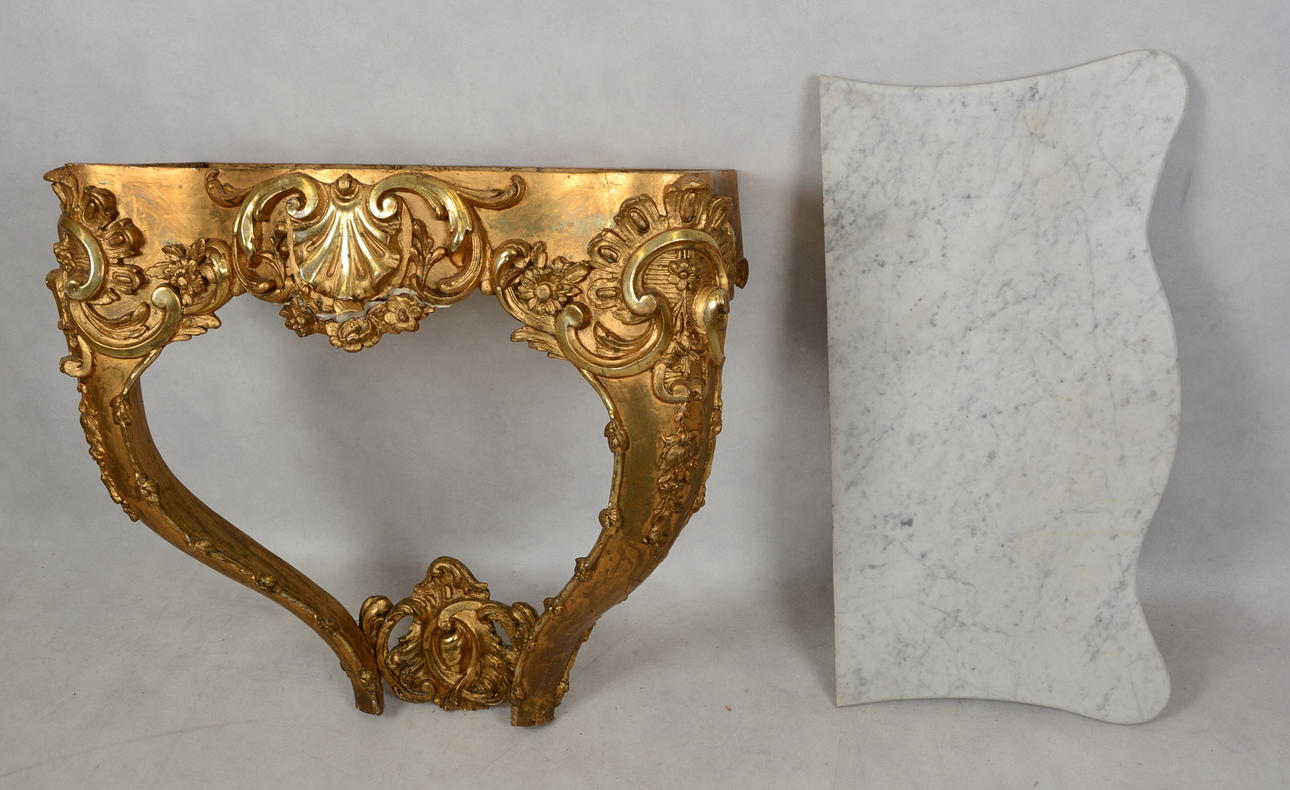 KONSOLBORD, med marmorskiva, 1800-tal.