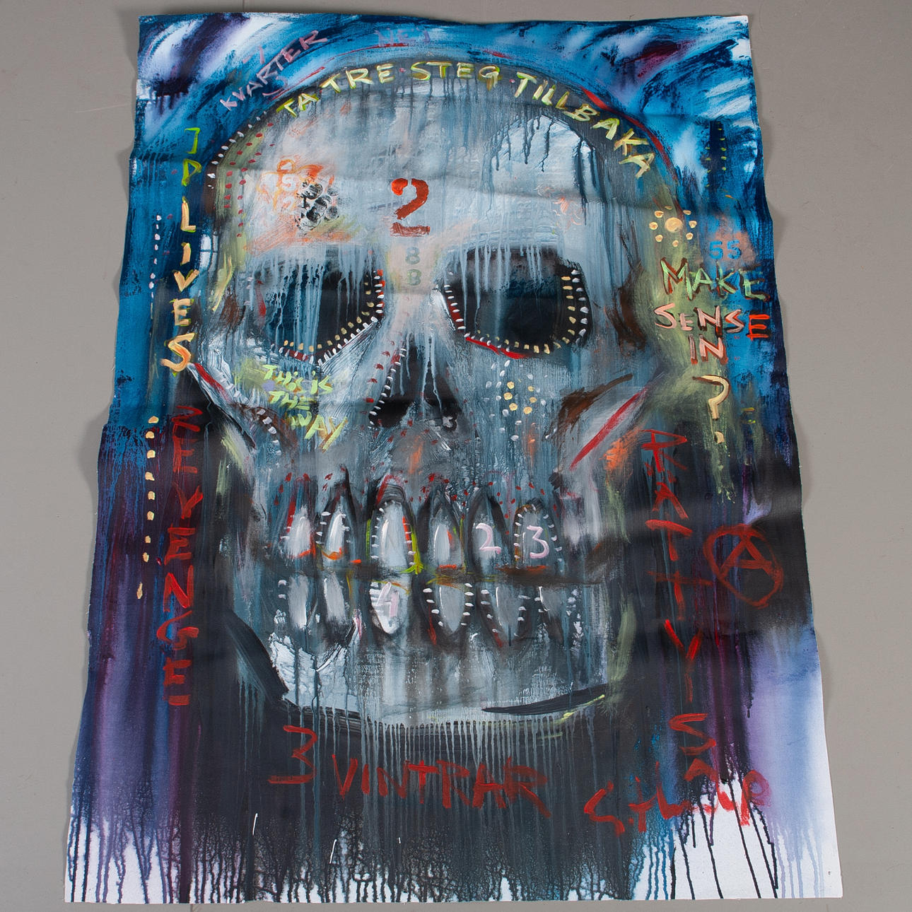 GÖRAN HAUSENKAMP. Óleo sobre lienzo, «calavera».