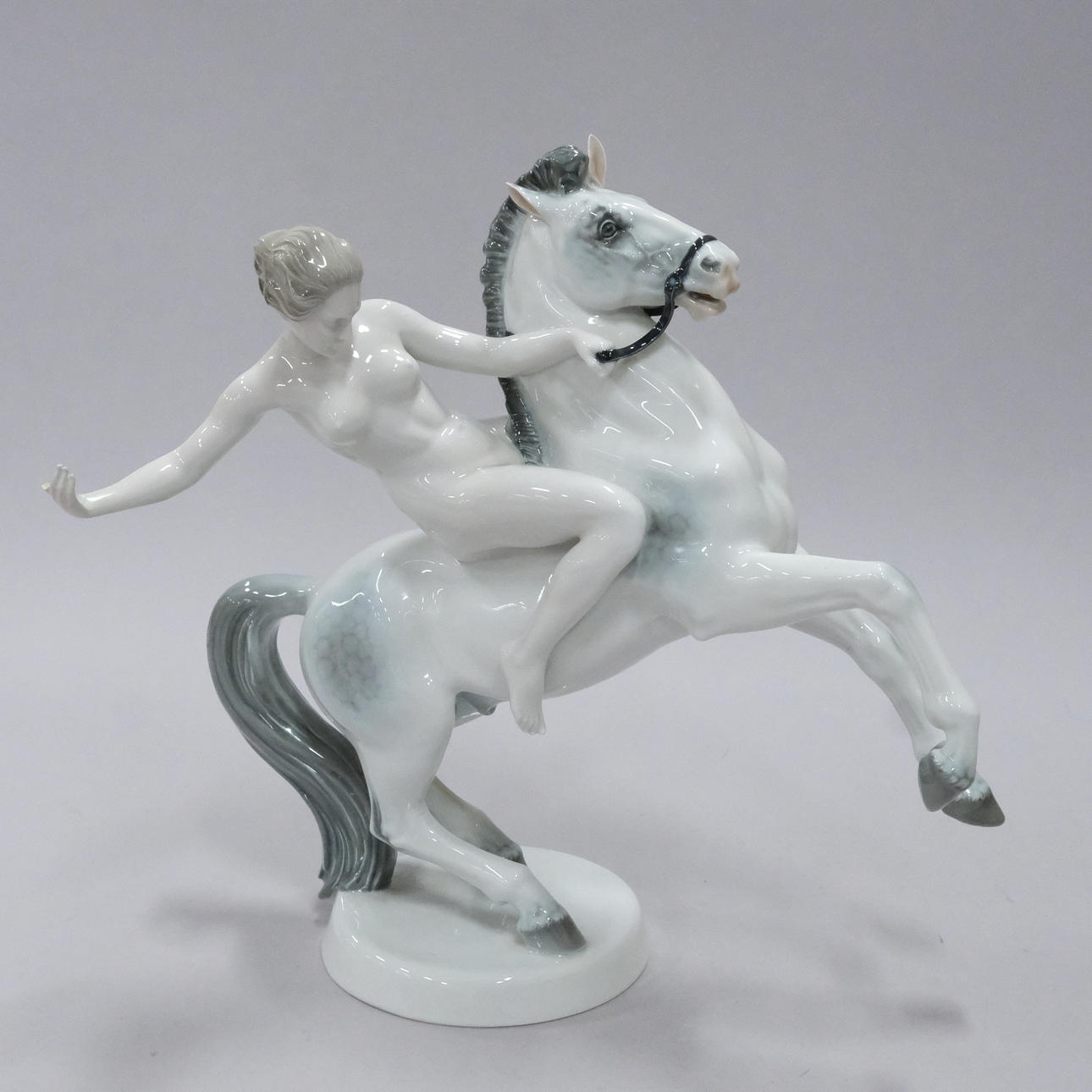 ANTON GRATH. FIGURINE, AMAZON ON HORSEBACK, ROSENTHAL.