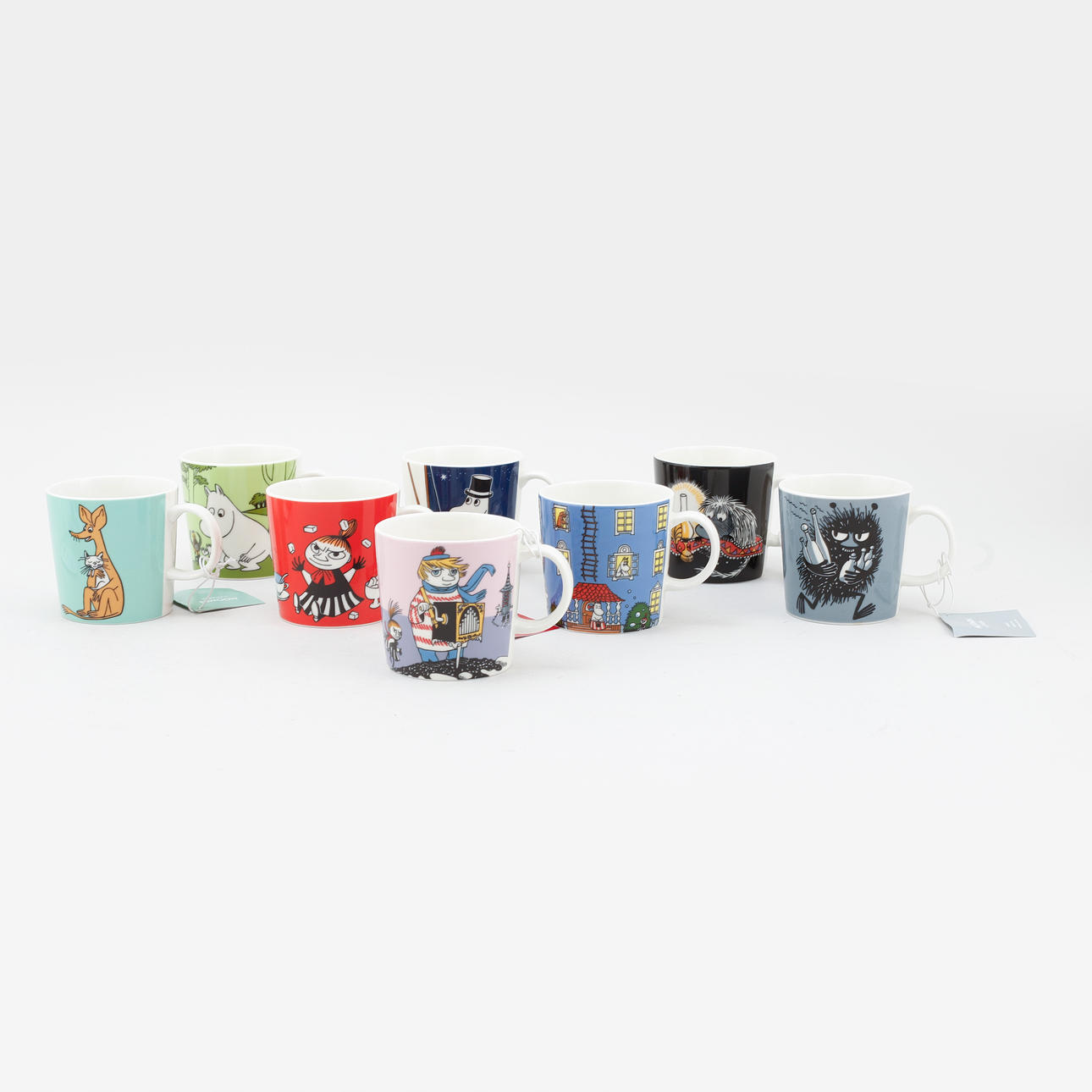 8 MOOMIN MUGS, Made in Thailand.