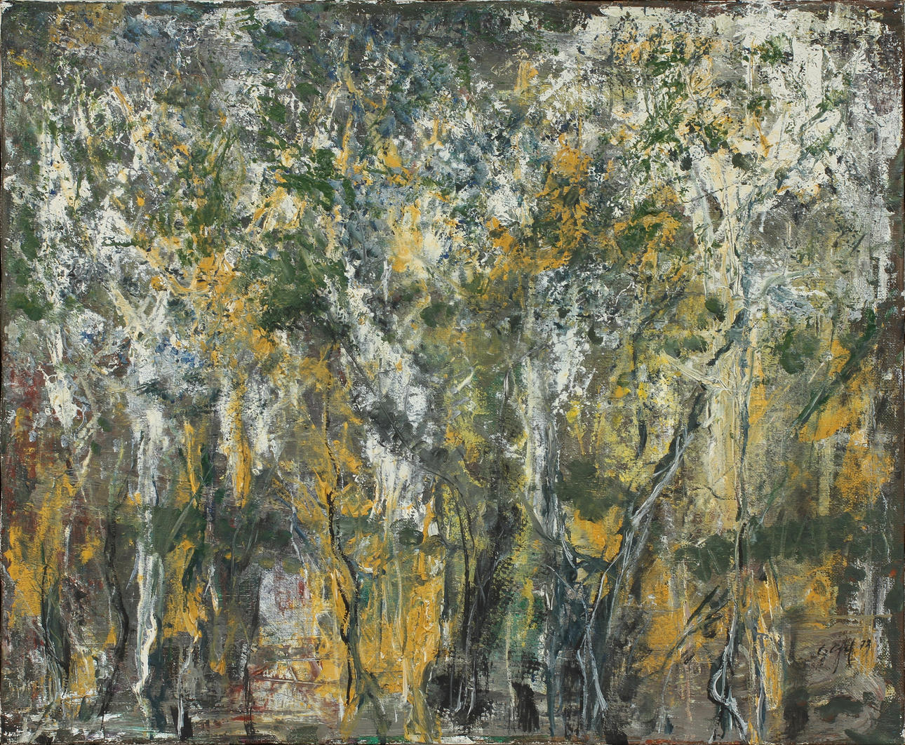 GEORG CRAFOORD. Kompostition, olja på duk, sign o dat 73.