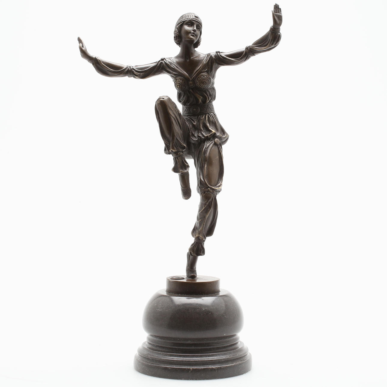 OIDENTIFIERAD KONSTNÄR. Skulptur, brons, senare gjutning efter Pierre Laurel, Art Deco, dansande kvinna, 19/2000-tal.