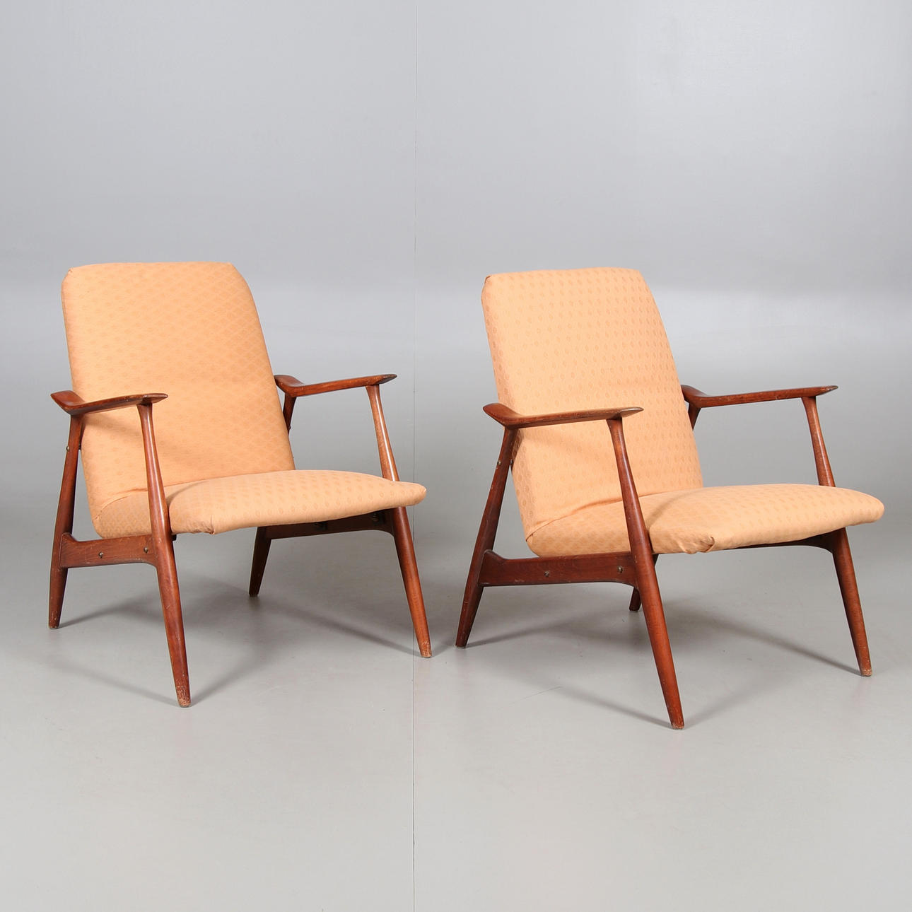 FÅTÖLJER, ett par, Engen Möbler, Örkelljunga. 1950-tal.