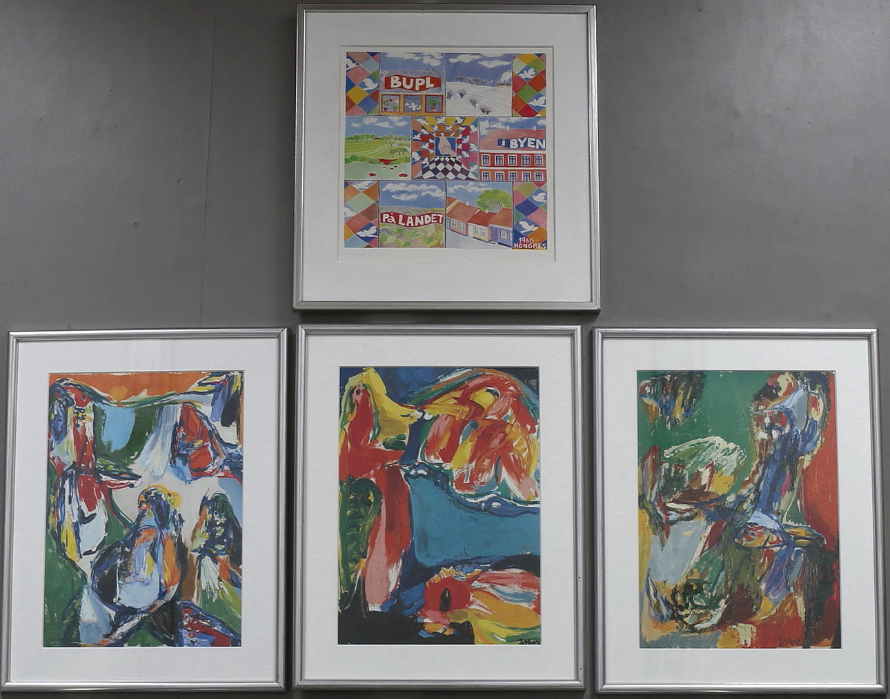 PARTI OFFSETTRYCK, 4 st, bl a Asger Jorn.