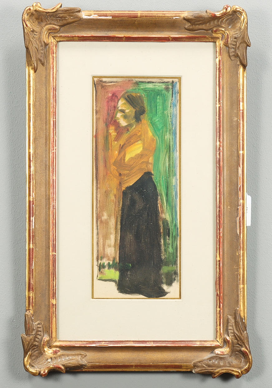 ERIK JERKEN gouache, Study, signed.